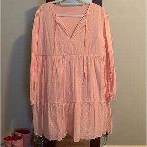 Peach Swiss dot dress